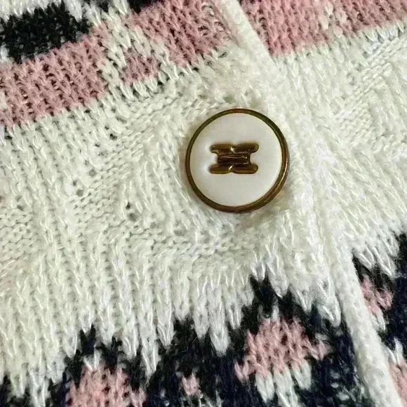 Vintage Grace Grandmacore Fairy Floral Rose Acrylic Feminine Cable Knit Cardigan - Picture 4 of 9